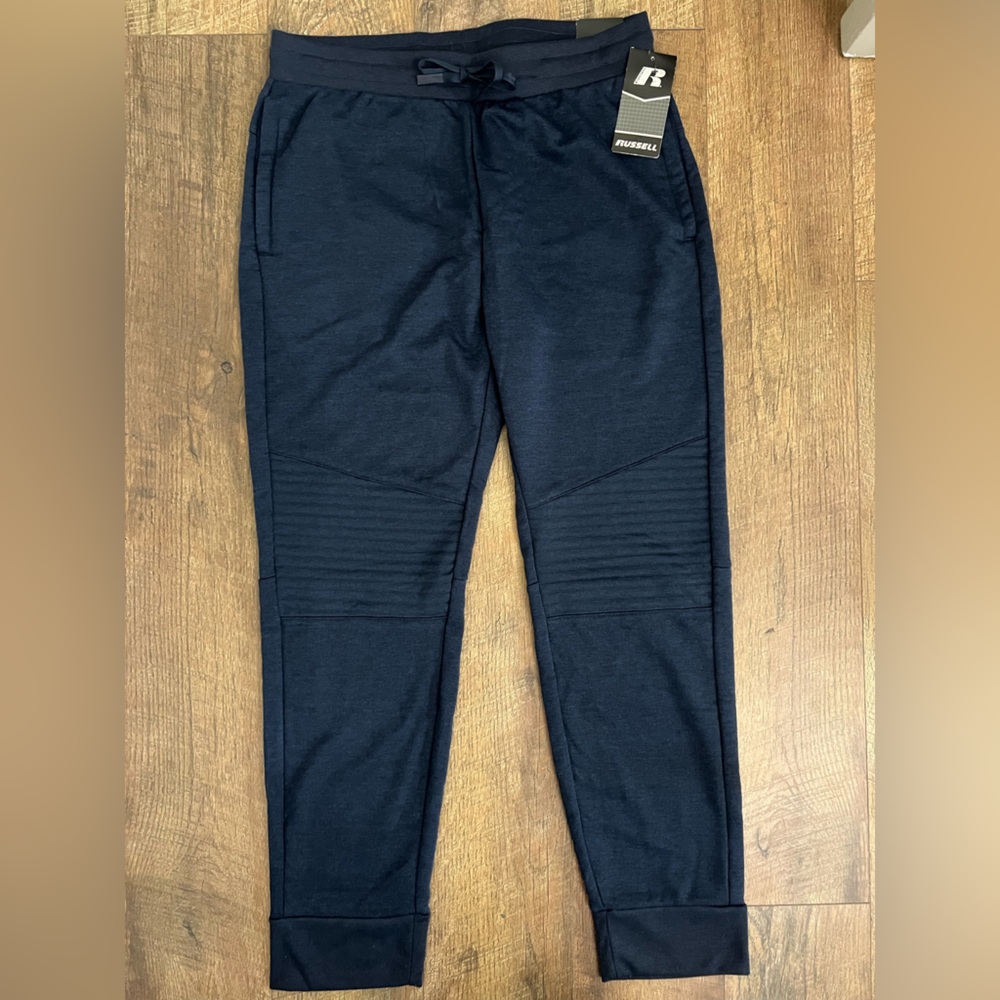 Mens Russell Fusion Knit Joggers Blue Size Large